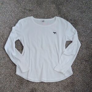 PINK Victoria's Secret White Long Sleeve Tee